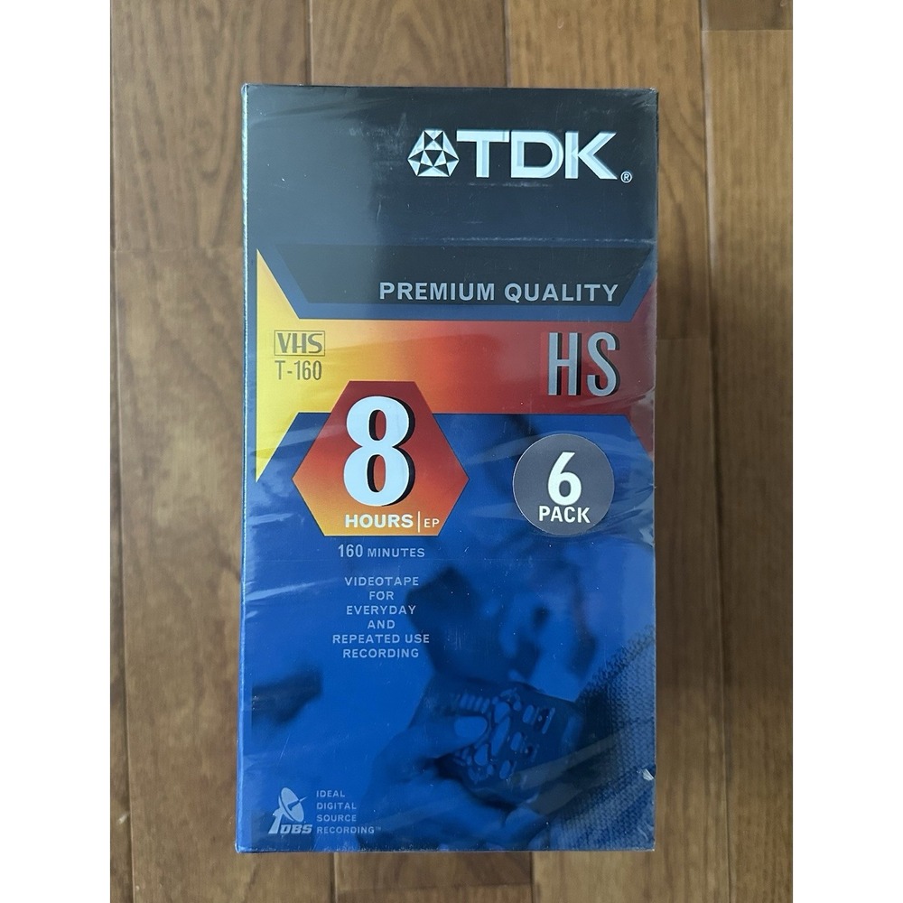 6 TDK PREMIUM QUALITY HS T-160  8 HRS VHS‎ NEW SEALED BRAND NEW